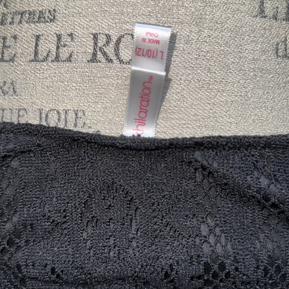 Xhilaration Black Lace Dress with Patterned Skirt - Picture 4 of 4